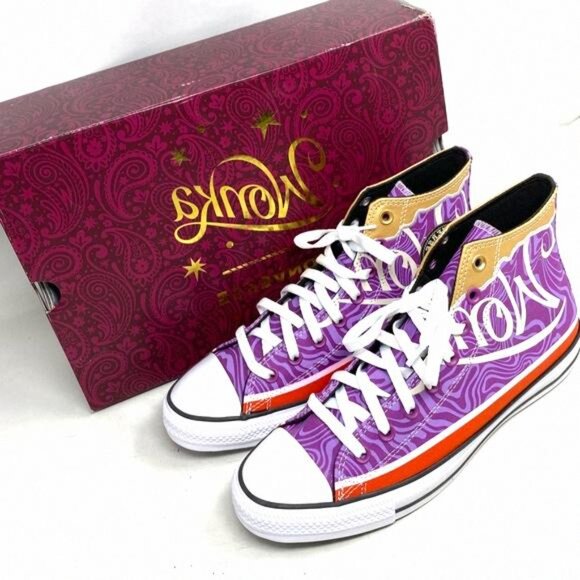 Converse Wonka Ctas High Top Shoes Men's Size Skate A08154C Canvas Purple Pixel - Picture 5 of 11